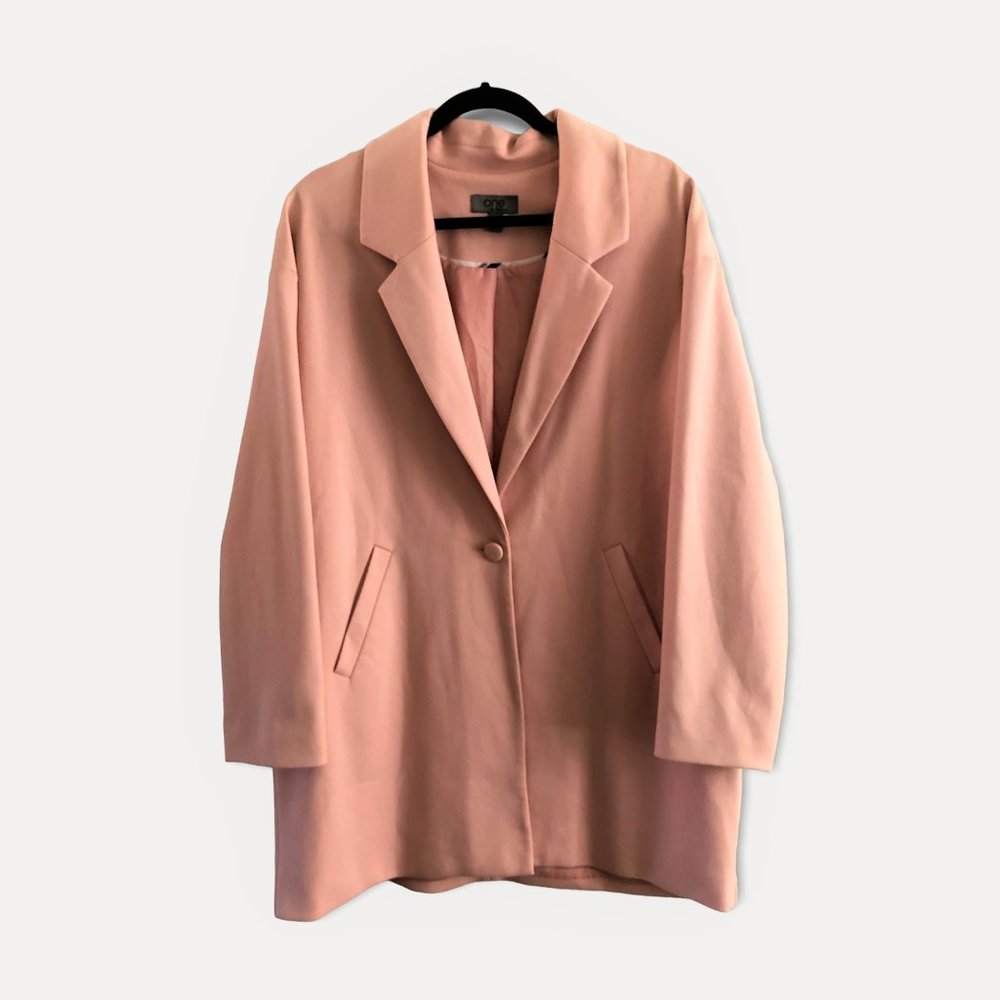 ONE by Chapter One Light Pink Blazer size L preppy casual utility girly